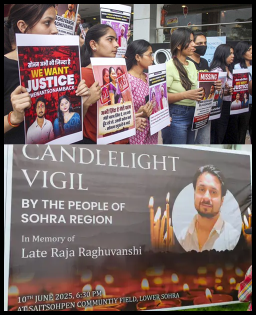 ShoneeKapoor's tweet image. These #feminists🤡 stopped protesting as soon as they found out that #SonamRaghuvanshi is a murderer.

While people in Meghalaya take out a candle march for #rajaraghuvanshi