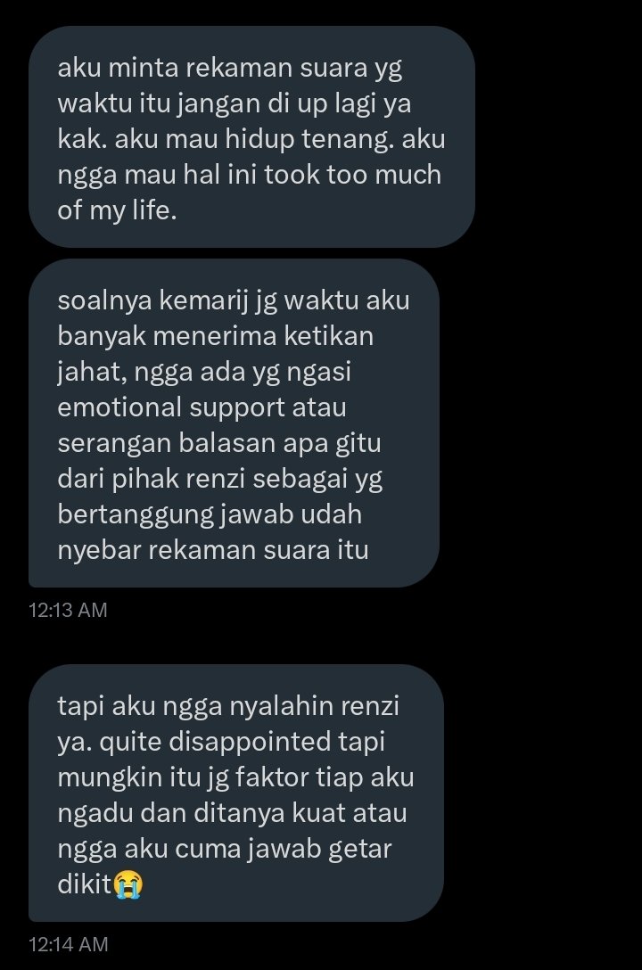 Envi0ASMR's tweet photo. Hi gengss, masih ingat aduan yang didalamnya terdapat rekaman audio Envio "kalo mau temenan minimal fwb". Kita dapet kabar dan keputusan yang sudah dipertimbangkan oleh ybs https://t.co/4yxZstdVS0
