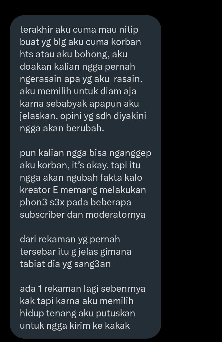Envi0ASMR's tweet photo. Diluar itu semua @EnvioASMR tetap melakukan hal tersebut ke korbannya dan memang jika dilihat ia punya hasrat yg sulit dibendung https://t.co/jCOGzKC6OJ