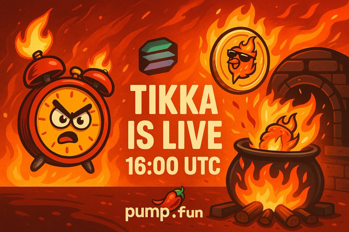 tikkathon's tweet photo. 🌶 The wait is over!
TIKKA is LIVE on https://t.co/b2S5Wsc8qx – cooking up the spiciest memecoin on Solana!
🚀 Buy now or regret forever.
🕓 16:00 UTC launch is ON!
🧠 https://t.co/1VX0nwYVZ5
💬 https://t.co/fXGGLDgdEU
CA: 8vAkfSMMGv7XSgmQkkE5PWCaedD8FUM9GveJTTtGpump
#TikkaThon #Solana #PumpFun #TIKKA