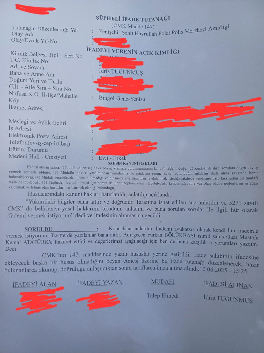 Lütfen Küfretmeyin. Rt edin ses duyulsun yeter. 

Gazi İdris Tuğunmuş Bugün Furkan Bölükbaşı diye kimliklendirilmiş, bir Operasyon aparatı olarak kullanıldığını düşündüğüm elemana hakaret suçundan ifade verdi. 
Şimdi işin sonunda göreceğiz ki Furkan denen aparat olduğunu