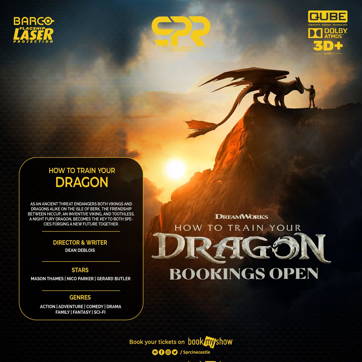 SPRcinecastle's tweet photo. 🎥🔥🐉 GET READY FOR A 3D ADVENTURE! 🎬 How to Train Your Dragon 3D movie bookings are NOW OPEN! 🎟️👀 Grab your 3D glasses and tickets fast! 🐲🔥🌟 Don't miss the epic dragon ride! 😲 #HowToTrainYourDragon3D #MovieBookingsOpen #DragonRidersUnite 🐉💥🎥 https://t.co/J13hhIA0CP