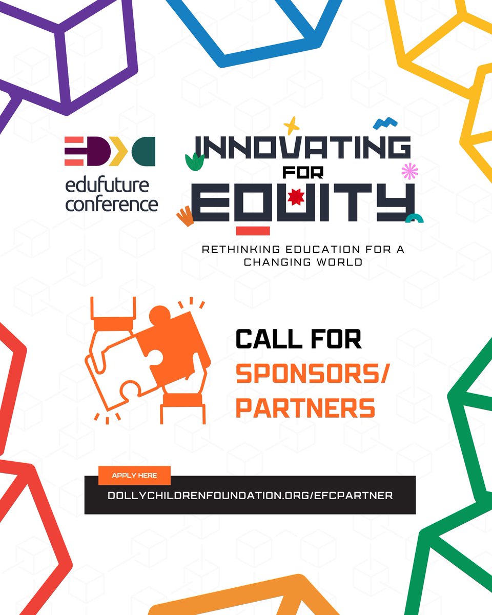 DollyChildren's tweet image. We’re calling for sponsors!

Partner with us at Edufuture Conference 2025

Let’s close the education gap together.

Click the link in our bio to learn more:
dollychildrenfoundation.org/efcpartner

#Edufuture2025 #PartnerForChange