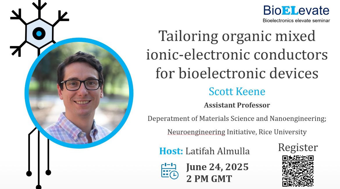 BioElevate Seminar Series (@bioelevate2025) on Twitter photo We are excited to announce our next seminar with Prof. <a href="/scotttomkeene/">Scott Keene</a> from <a href="/RiceUniversity/">Rice University</a>
📅 Tuesday, 24 June 2025
🕑 2:00 PM (London)
💻 Online via Microsoft Teams
👉 Register here: events.teams.microsoft.com/event/dd8c7f21… We are excited to announce our next seminar with Prof. <a href="/scotttomkeene/">Scott Keene</a> from <a href="/RiceUniversity/">Rice University</a>
📅 Tuesday, 24 June 2025
🕑 2:00 PM (London)
💻 Online via Microsoft Teams
👉 Register here: events.teams.microsoft.com/event/dd8c7f21…