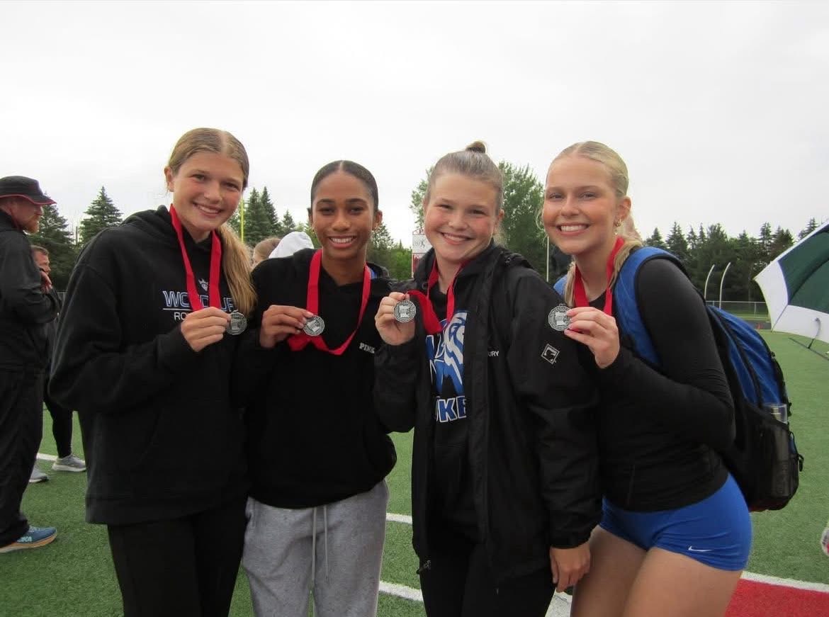 Section 4AAA Runner up 4x100 meter team heads to MSHSL State Track and Field prelims today!  Good Luck Joselyn Huebsch, Yasmine Scott, Briella Huebsch and Brooklyn Kothe!  You got this!