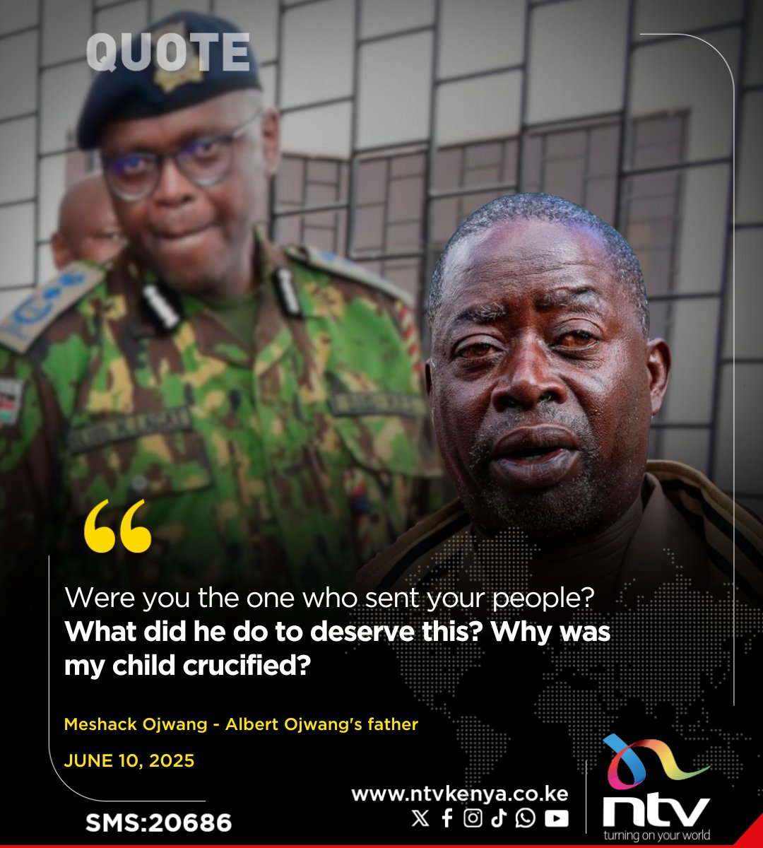 ntvkenya's tweet photo. Albert Ojwang's father, Meshack Ojwang, addresses DIG Eliud Lagat after autopsy results: "Were you the one who sent your people? What did he do to deserve this? https://t.co/XlllDjSJs7 https://t.co/7JtotUdbCk