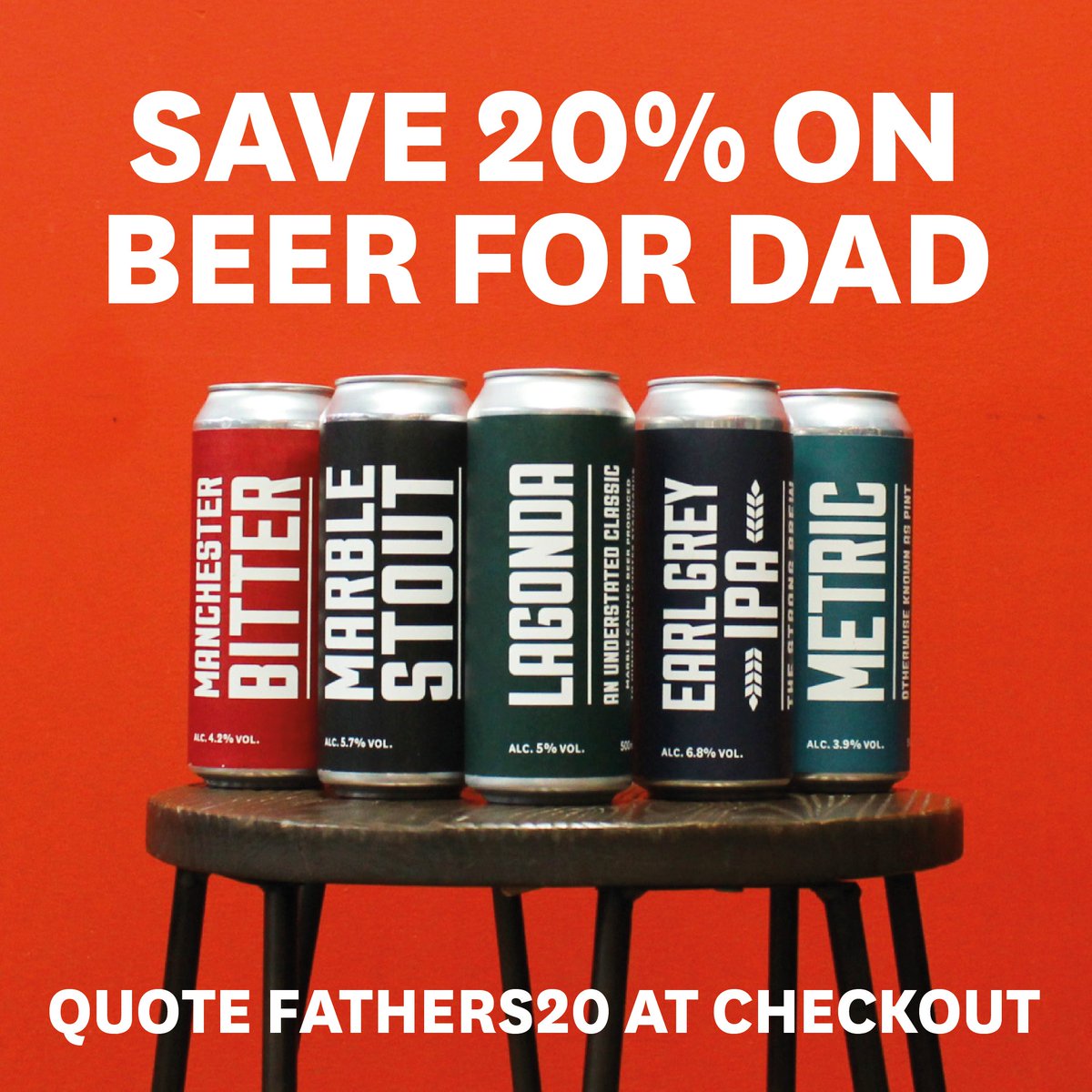 Grab an ace deal on some ace beers for Father Day! Use the code FATHERS20 at
marblebeers.com
