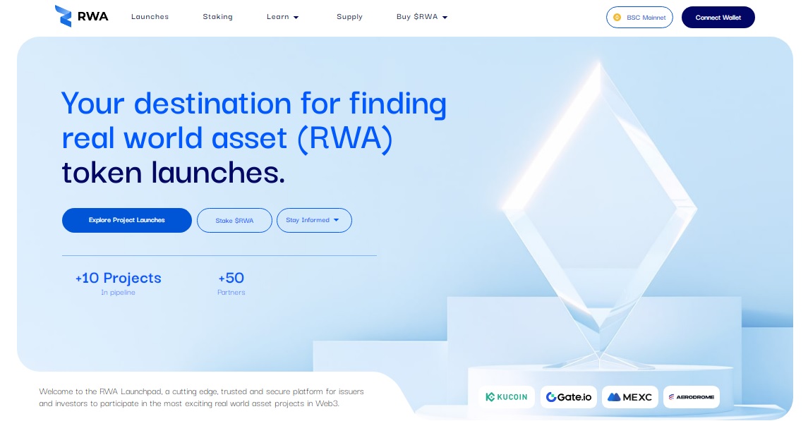 #RWA Launchpad is an advanced, reliable and secure platform for issuers and investors to participate in the most exciting real asset projects on the #Web3.

✅Connect Wallet
✅Create an account / KYC
✅Stake $RWAINC
✅Register in the project

launch.rwa.inc/#/ <a href="/RWA_Inc_/">RWA Inc.</a>