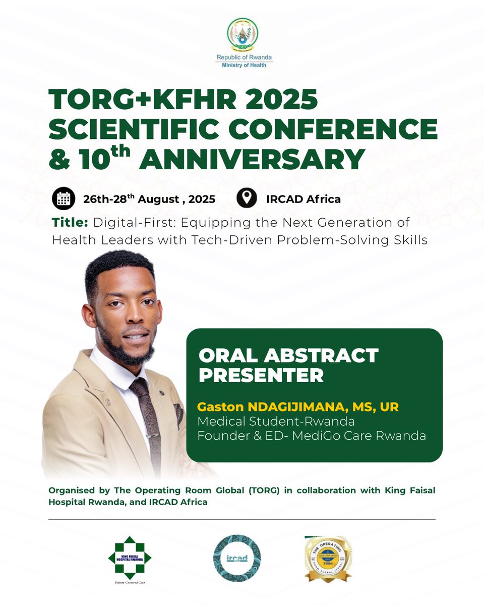 Castro_Fidele✌️ (@castro_fidele_) on Twitter photo HOW DO WE EQUIP FUTURE HEALTH WORKERS WITH TECH SKILLS?
Our Founder & ED <a href="/_gaston_3/">Gaston NDAGIJIMANA</a> will share his research that aim to close the gap and equipping future healthcare providers with desired digital skills.
Thanks to TORG, <a href="/kfaisalhospital/">King Faisal Hospital Rwanda</a> & <a href="/IrcadAfrica/">IRCAD Africa</a> for organizing this. HOW DO WE EQUIP FUTURE HEALTH WORKERS WITH TECH SKILLS?
Our Founder & ED <a href="/_gaston_3/">Gaston NDAGIJIMANA</a> will share his research that aim to close the gap and equipping future healthcare providers with desired digital skills.
Thanks to TORG, <a href="/kfaisalhospital/">King Faisal Hospital Rwanda</a> & <a href="/IrcadAfrica/">IRCAD Africa</a> for organizing this.