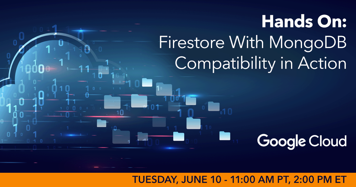 DBTADataSummit's tweet image. Unlock next-level app performance with Firestore + MongoDB compatibility! Real-time, offline SDKs + ultra-low latency reads. Join our live demos &amp;amp; see it in action! Save your seat before 11 AM PT / 2 PM ET today! #Firestore #MongoDBAPI ow.ly/3qS730sN2Ej