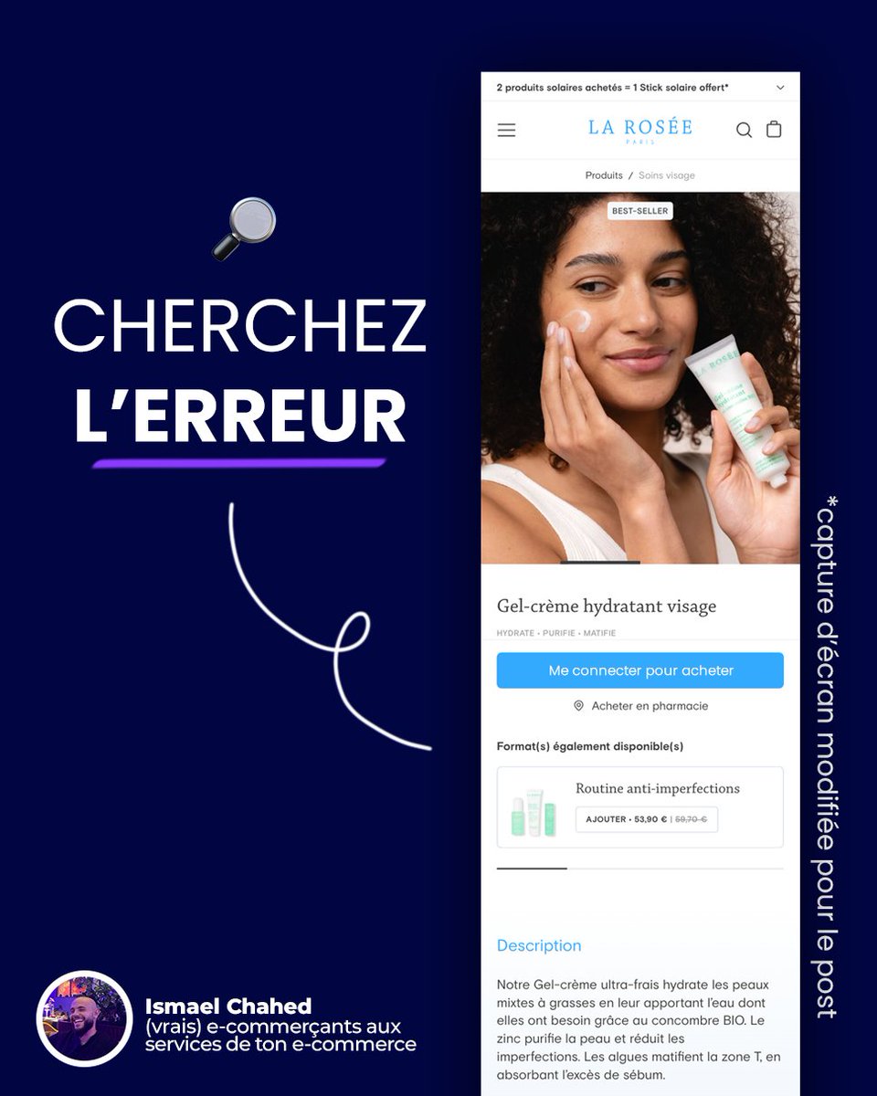 Un visiteur arrive sur cette boutique.

À première vue, tout semble OK
– Le produit est super
– Le trafic est qualifié

Et pourtant, cette page freine les ventes chaque jour et le taux de conversion reste désespérément bas.

Ici, on parle pas d’un détail technique ou d’un bug