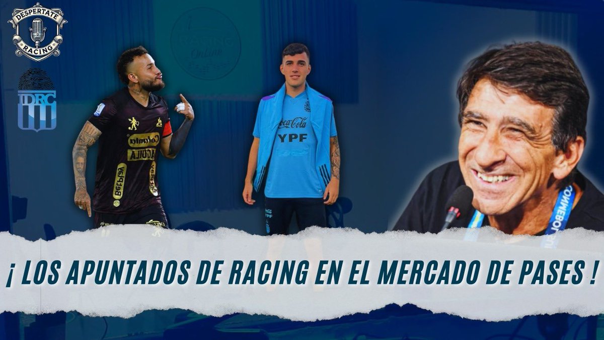 ¡ DESPERTATE RACING ! 🎓

Desde las 10:00, prendete a un nuevo programa con <a href="/Pepi_Ladanaj/">Pedro Ladanaj 🎙️</a>, <a href="/tinchocarlu11/">T11</a> y <a href="/diegocariolo/">Diegocariolo</a> 🎙️

• Partido amistoso en Paraguay 🇵🇾 

• Racing ofertó por Duván Vergara 

• Alan Lescano, el nuevo apuntado 

👉 youtube.com/live/KVlsveN6U…