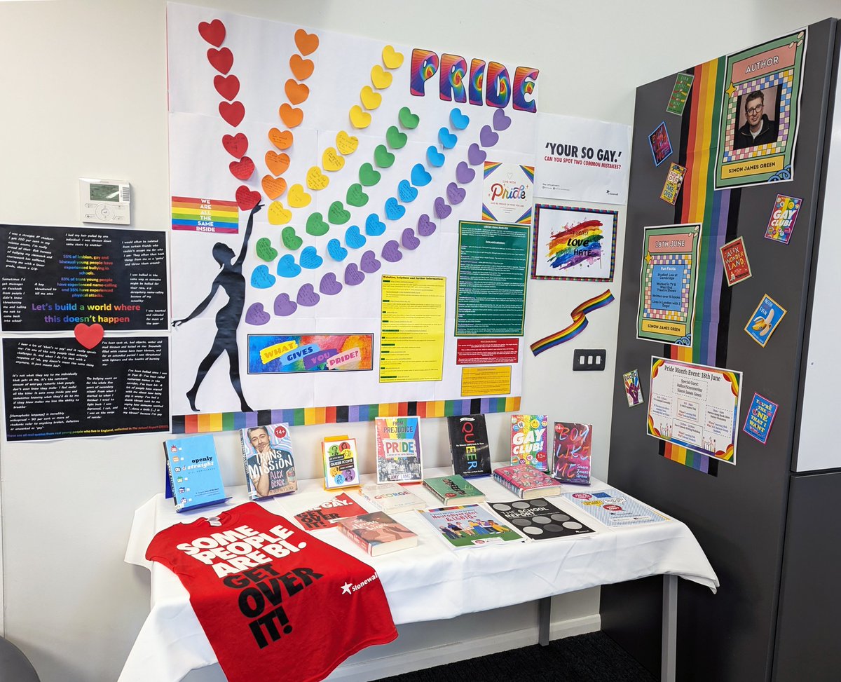 hub_sb's tweet photo. It's Pride month! We have a great display showcasing important LGBTQi+ information and showcasing some fantastic reads. We also have fabulous author/screenwriter Simon James Green coming to SB - we are so excited! #pridemonth2025 @simonjamesgreen https://t.co/I1rU4g9gR0