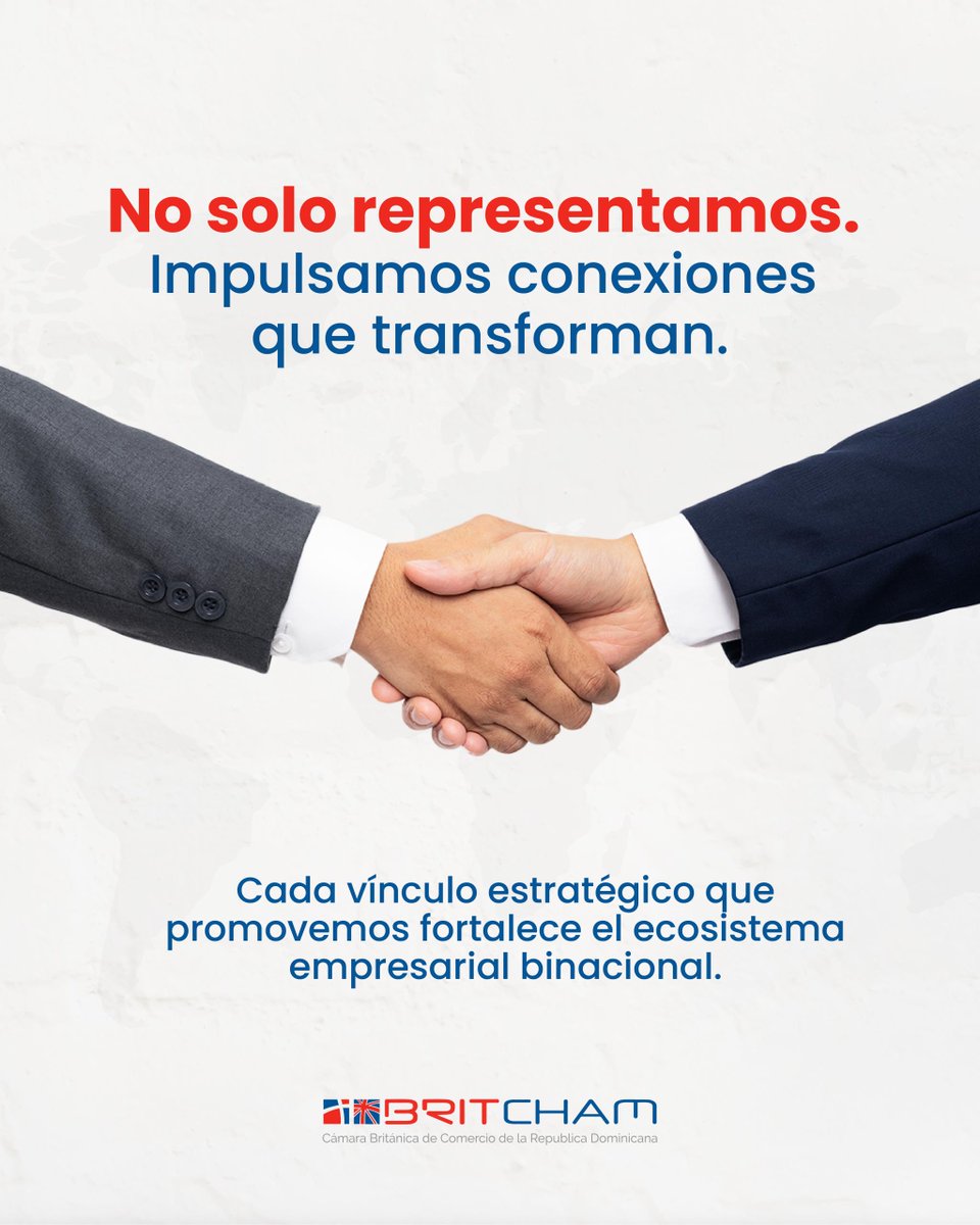 En Britcham RD facilitamos el diálogo entre sectores, promovemos el intercambio de ideas y potenciamos la presencia británica en el país. Ser parte de nuestra red es abrir la puerta a nuevas oportunidades, a una comunidad activa.

#BritchamRD