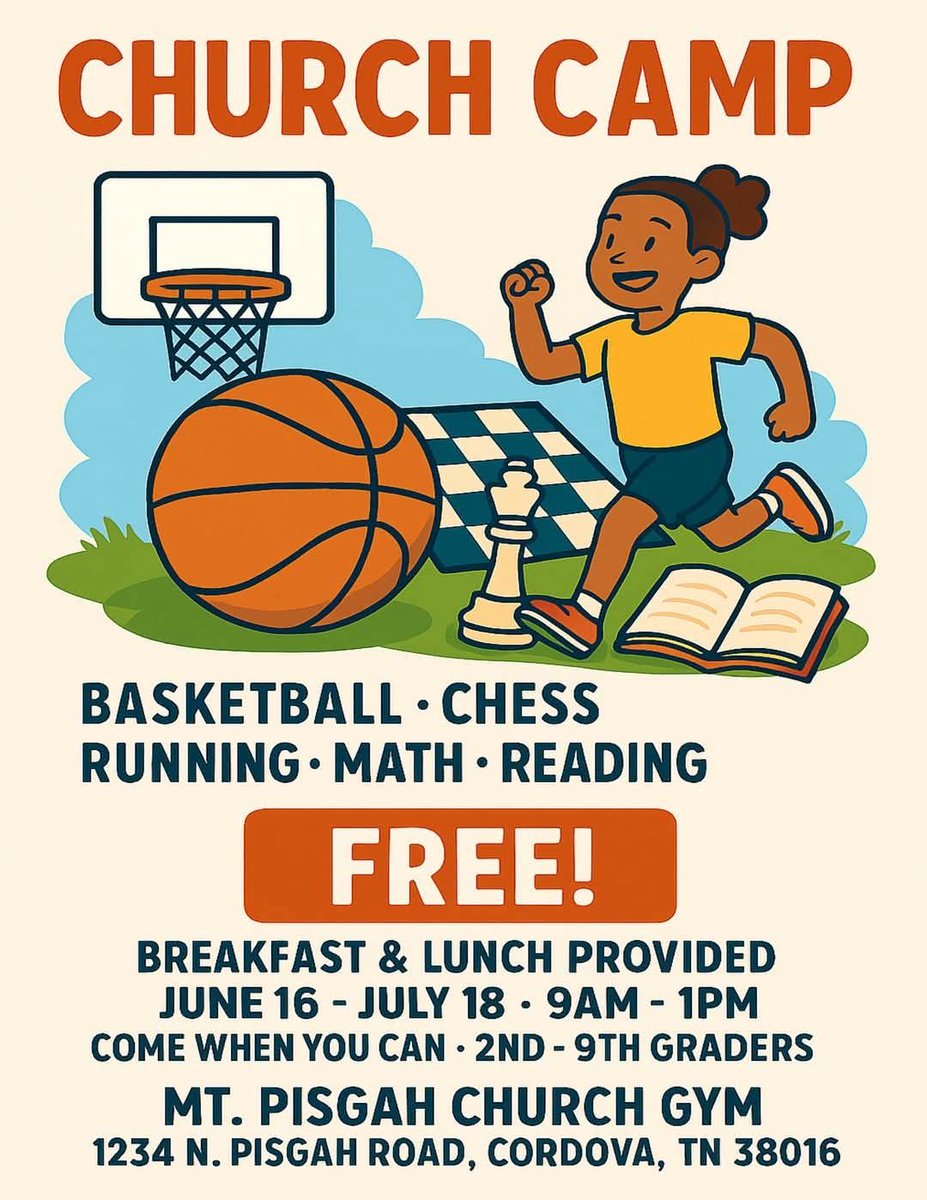 MicahBranch's tweet photo. 🏀 Sports &amp; games to get you moving

🧠 Thought-provoking sessions to get you thinking

📵 NO screens, NO tech — just people and purpose 

☎️ Spaces are limited — message or call us now to register: 901.832.7688 https://t.co/CbTq9iGc4b