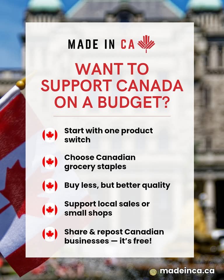 MadeinCanada4's tweet photo. It starts small: swap one item, shop local when you can, and share your favourite Canadian brands. Every choice adds up—and your support truly makes a difference. ❤️🍁
Support Canadian businesses at https://t.co/7SusYwIczG
#SupportLocalCanada #MadeInCanada #BuyCanadian https://t.co/vxqyzietWR