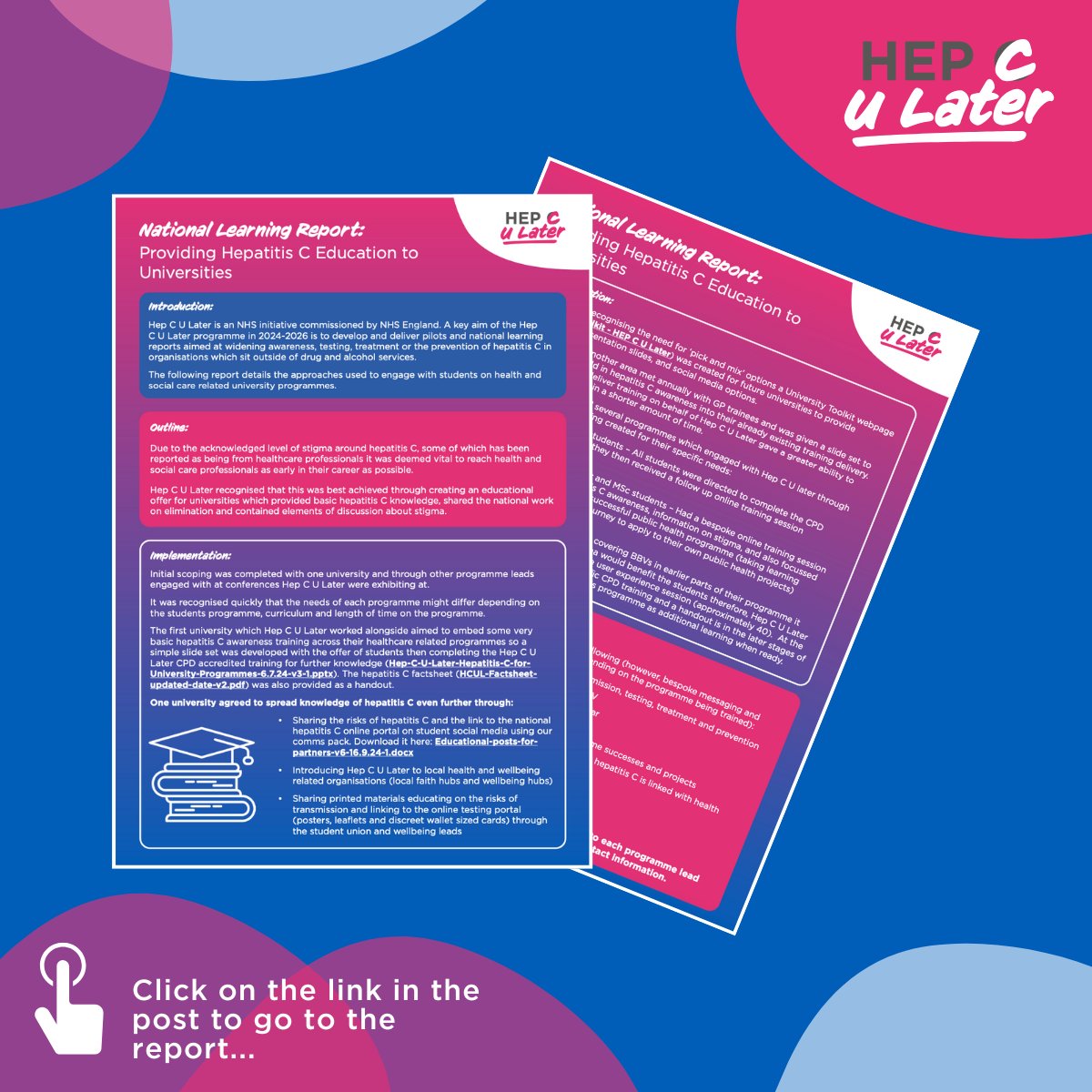 Over the past year #HepCULater have been providing Hepatitis C Education to universities. We have created this report to detail the approaches used to engage with students in health and social care-related university programmes.    

Read it here: hepculater.com/wp-content/upl…