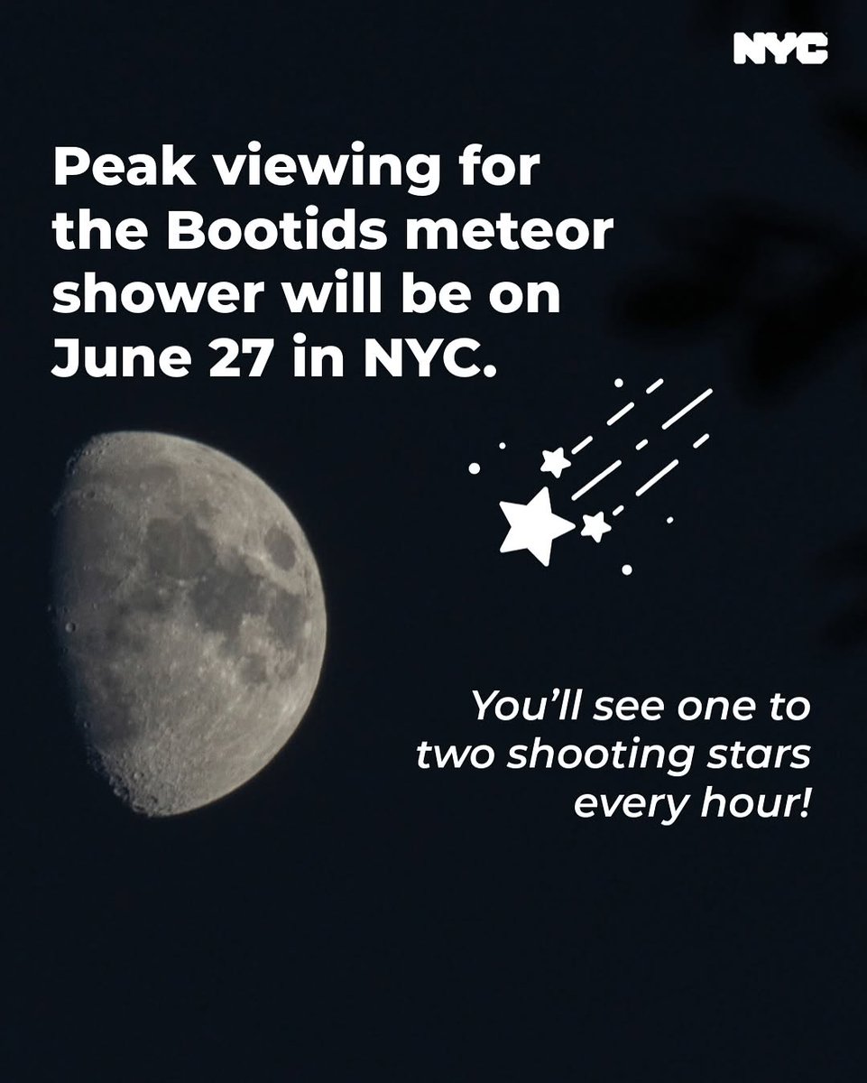MaxwellPlumb's tweet photo. @nycgov

Your chance to see a magical meteor shower is coming to NYC soon! 💫

#nyc #newyorkcity #mpm #meteorshower #nycupdate #nycnews https://t.co/LPurQQqsPe
