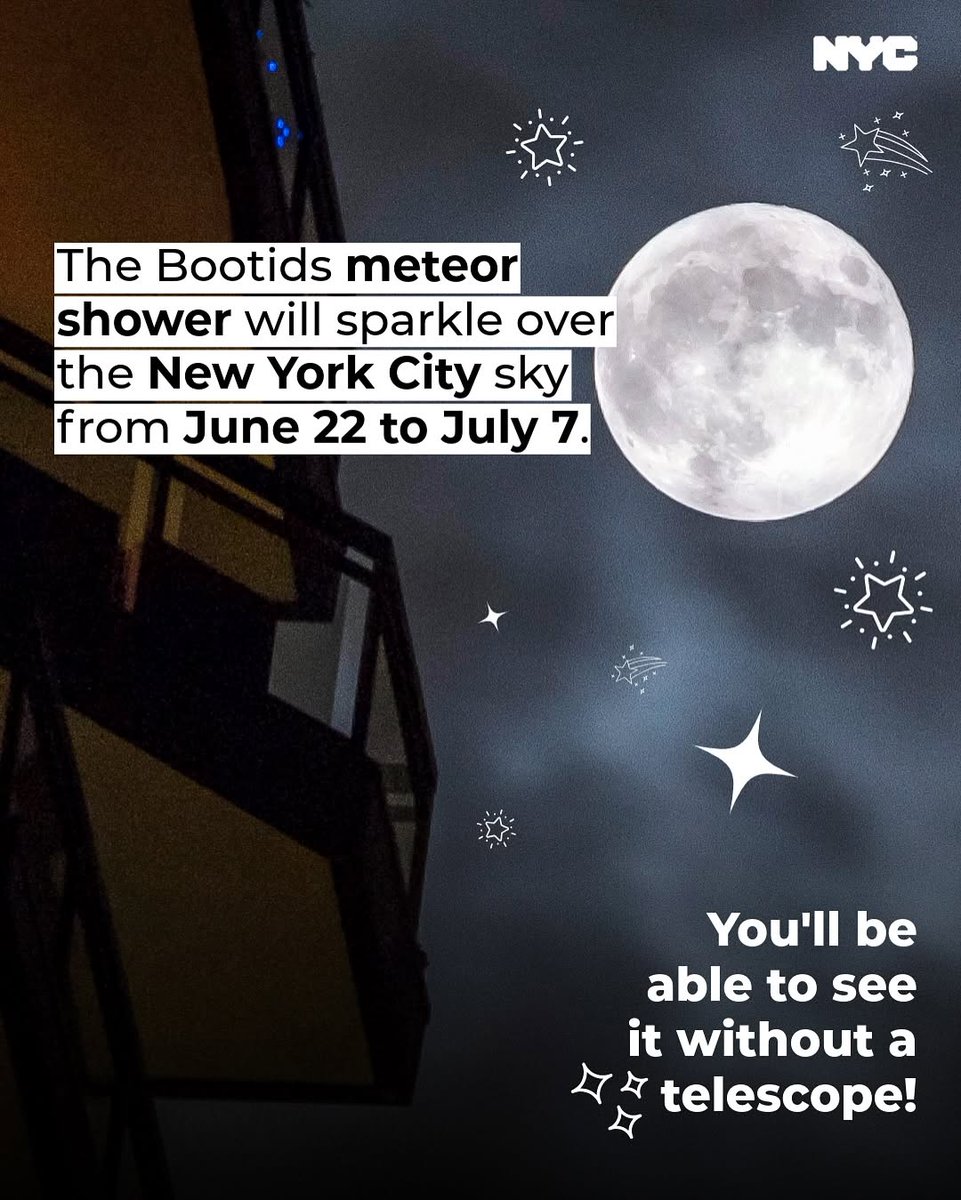 MaxwellPlumb's tweet photo. @nycgov

Your chance to see a magical meteor shower is coming to NYC soon! 💫

#nyc #newyorkcity #mpm #meteorshower #nycupdate #nycnews https://t.co/LPurQQqsPe