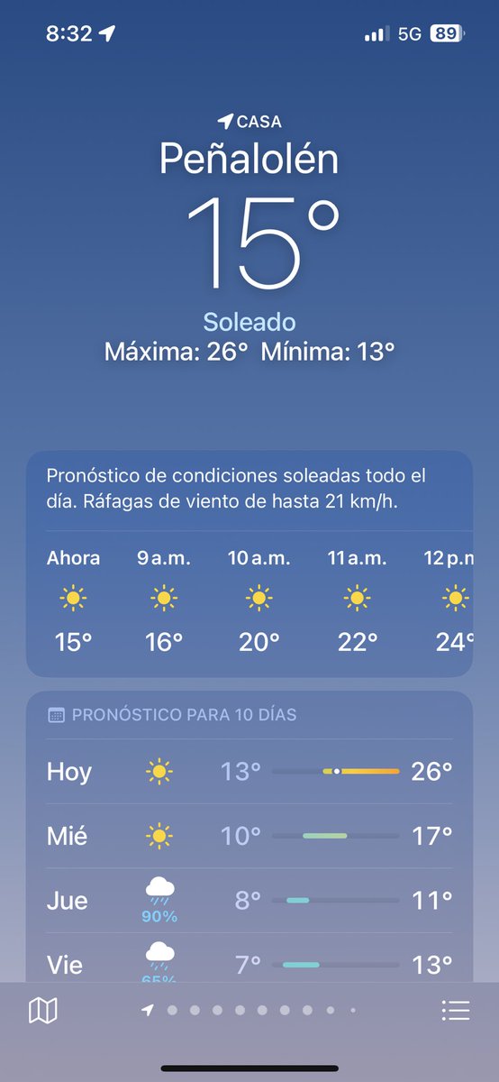 APA_udechile's tweet photo. @tudia_13 esta es la temperatura actual en mi casa. Vivo en el límite con la reina (cerca del aeródromo de Tobalaba) https://t.co/JXVSYBgJku