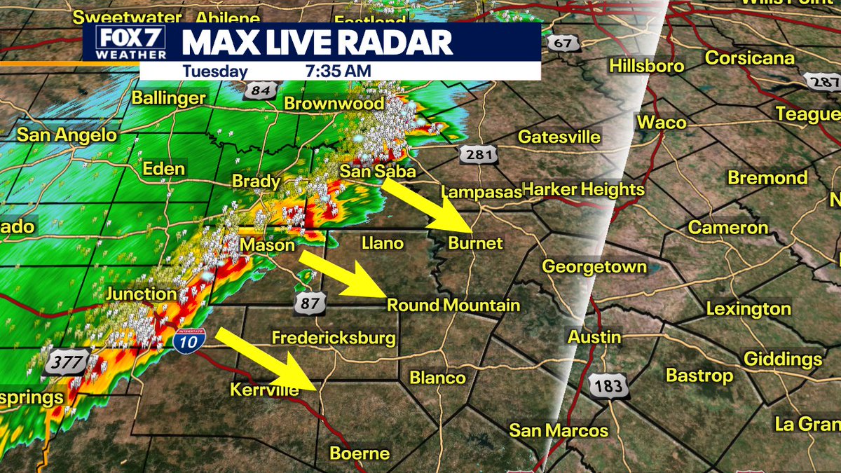 Storms moving into the Hill Country. Don't miss the radar updates and details on the soggy setup coming up on FOX 7 Austin.