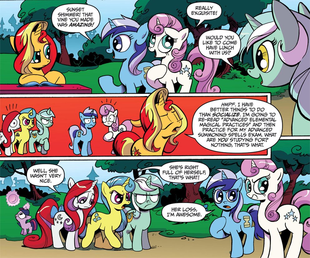 そういやコミックではサンセットシマーもムーンダンサーと顔見知りだったんだな。