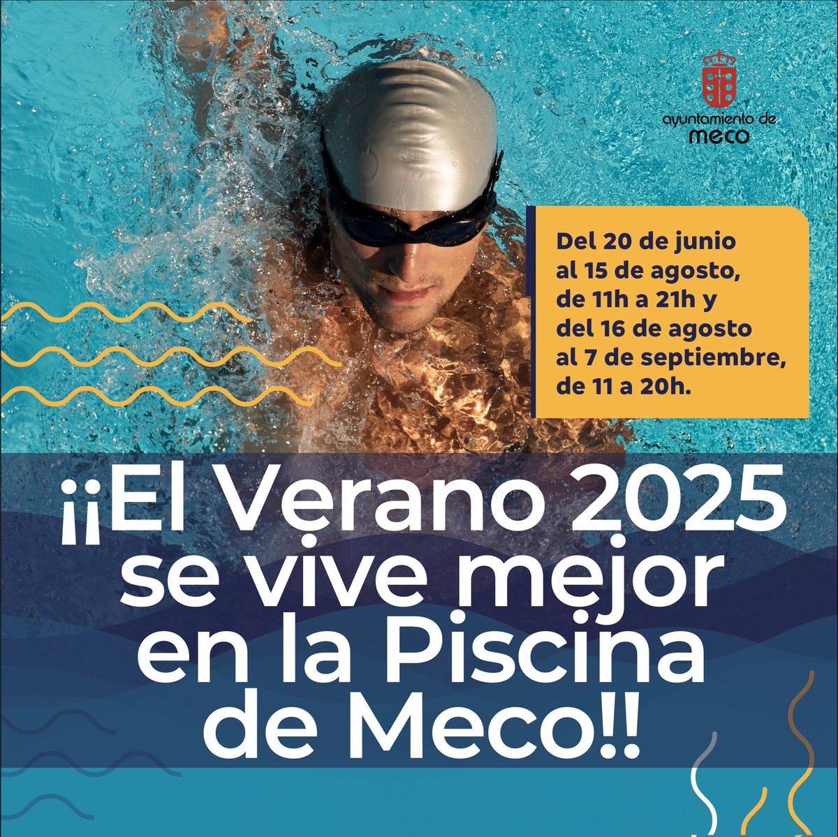 AytoMeco's tweet photo. #Meco abre su piscina el 20 de junio y alarga la temporada hasta el 7 de septiembre: https://t.co/VOqaeSir4p https://t.co/CsTmnzhmwx