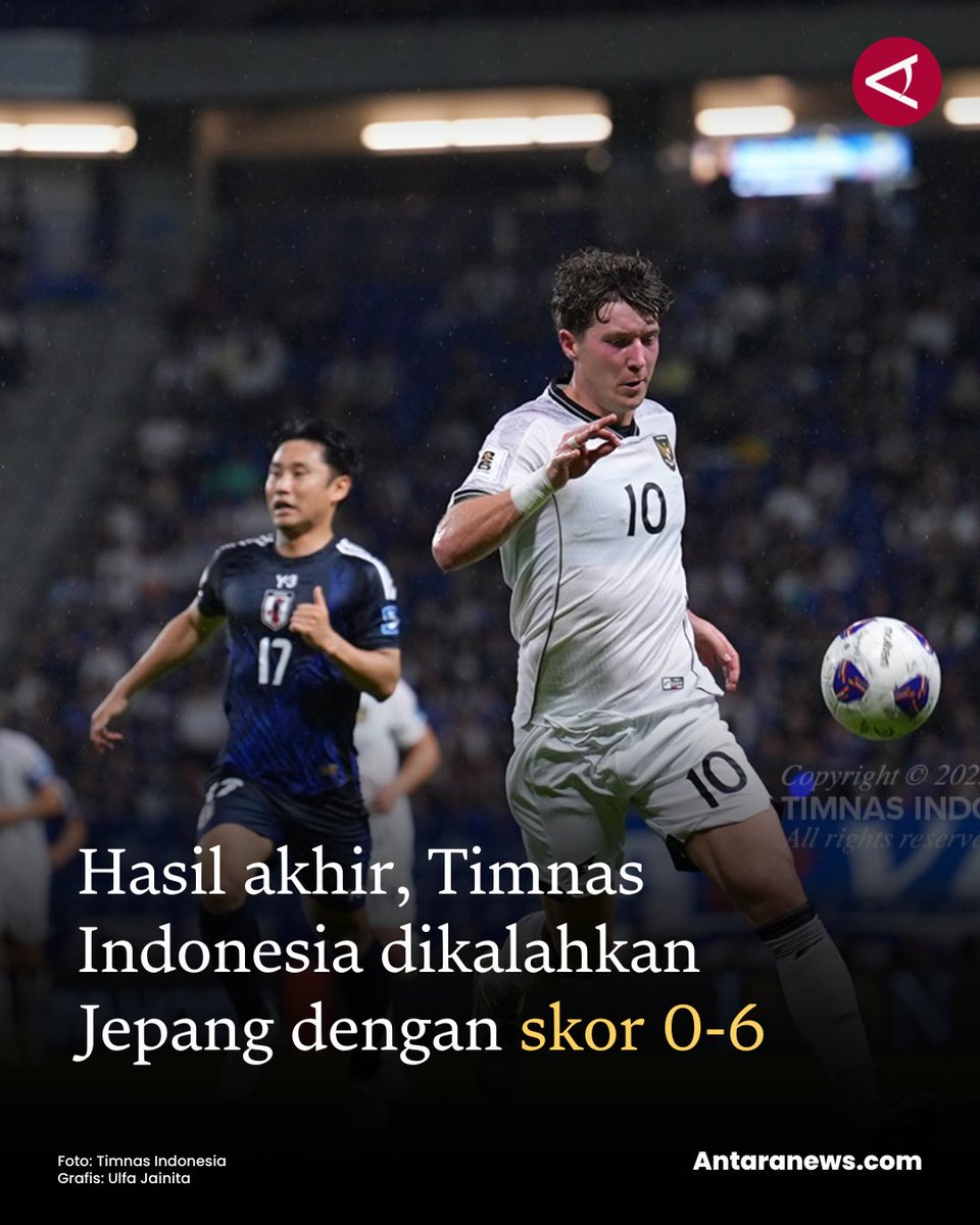 Timnas Indonesia dikalahkan Timnas Jepang dengan skor 0-6 di Stadion Suita, Prefektur Osaka.

Tetap semangat Timnas Indonesia 🇮🇩✨

#Timnas #TimnasIndonesia #timnasvsjepang #TimnasJepang #IndonesiavsJepang