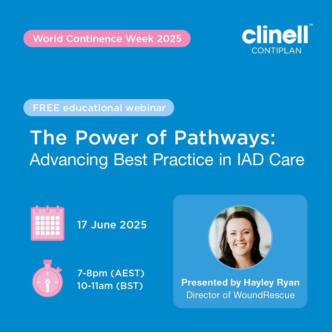 Join us this World Continence Week (16th–20th June) for an exclusive webinar with wound care expert Hayley Ryan, to explore practical, evidence-based strategies for leading continence care and to enhance outcomes.

📅 17th June 2025 🕙11am BST
Register: bit.ly/4jF3y6t