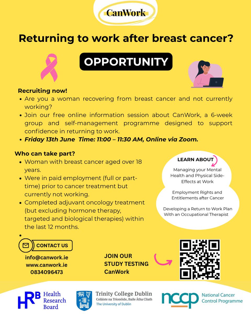 Supporting women with BC to return to work tweet media