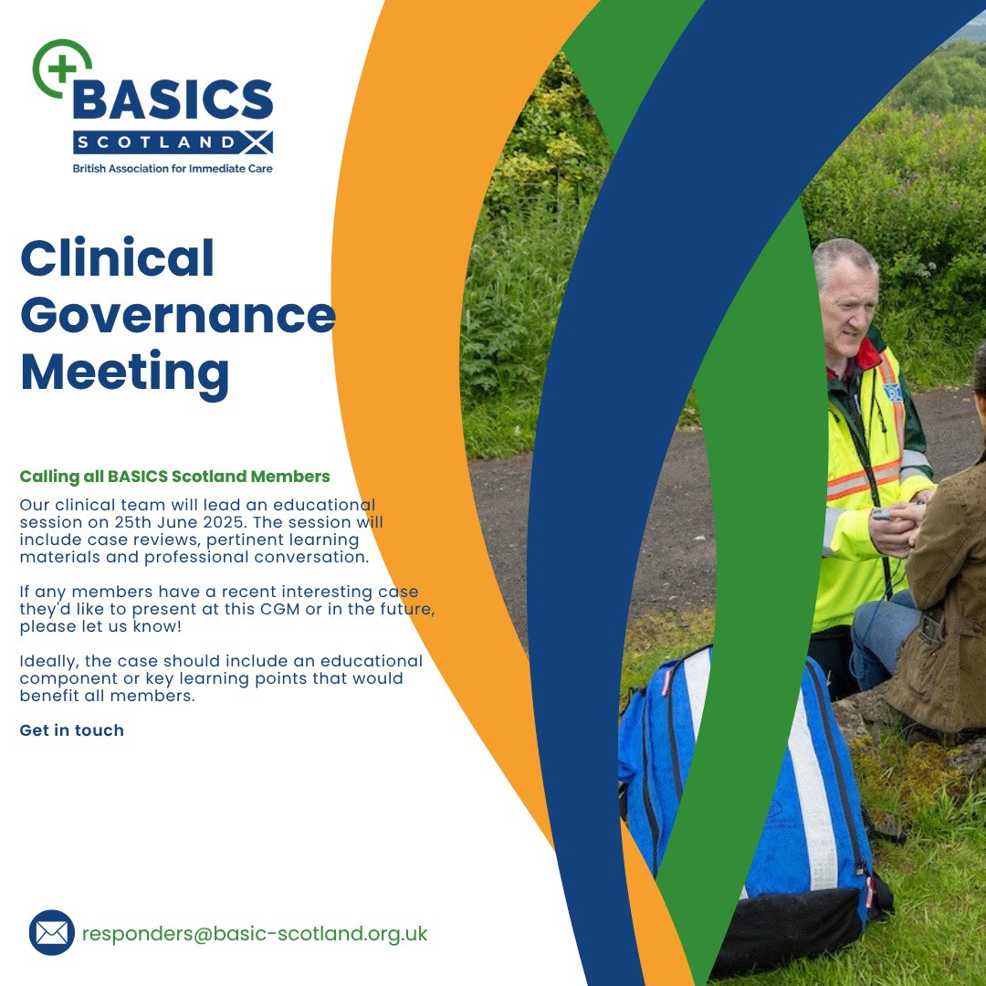 BASICS Scotland (@basicsscotland) on Twitter photo Open to all BASICS Scotland members.
Don’t miss out on our upcoming Quarterly Clinical Governance Meeting! This is a great opportunity to engage with fellow professionals, keep abreast of clinical practices and take part in professional conversation.
basicsscotland.arlo.co/register?sgid=… Open to all BASICS Scotland members.
Don’t miss out on our upcoming Quarterly Clinical Governance Meeting! This is a great opportunity to engage with fellow professionals, keep abreast of clinical practices and take part in professional conversation.
basicsscotland.arlo.co/register?sgid=…