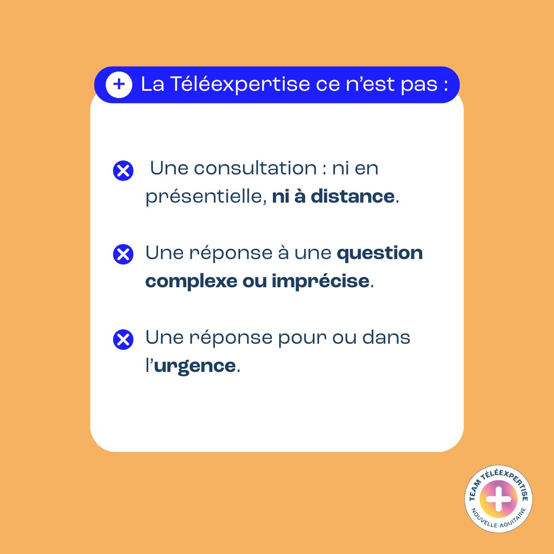 La #téléexpertise facilite et optimise l’accès à des #confrères spécialistes tout en améliorant le parcours de soins.

Rejoignez la Team Téléexpertise en Nouvelle-Aquitaine
👉 teleexpertise-nouvelleaquitaine.fr

<a href="/ESEA_NA/">ESEA Nouvelle-Aquitaine</a> <a href="/URPSMLNA/">URPS Médecins Libéraux Nouvelle-Aquitaine</a> <a href="/Assur_Maladie/">Assurance Maladie</a>