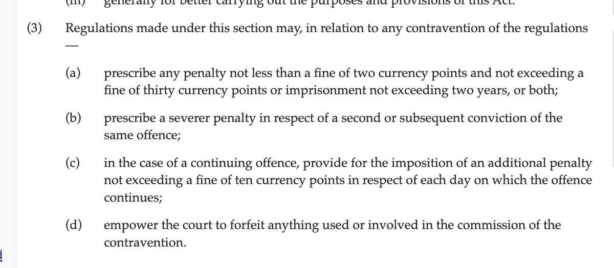 This is a screenshot of S. 178(3) of the Traffic and Road Safety Act, which gives the minister powers to make regulations such as those under EPS. Minimum Penalty is UGX 100,000 &amp; maximum 600,000 (given to worst offenders). The minister has put the maximum on everyone 1/