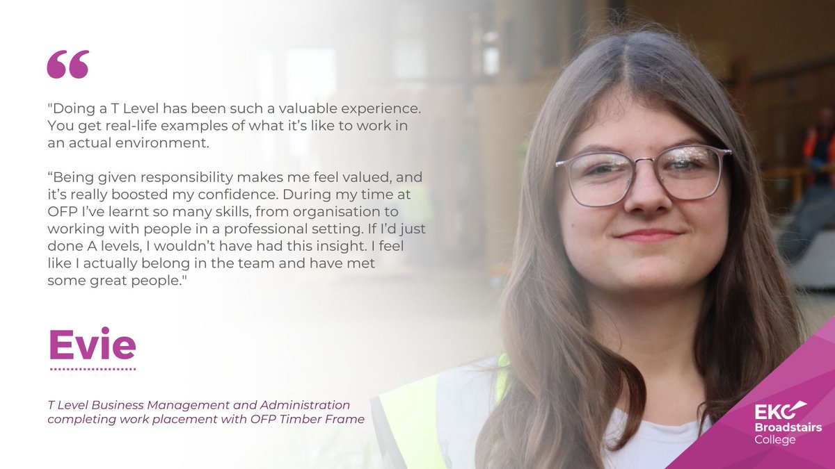 EKC Broadstairs College (@broadstairscol) on Twitter photo "You get real-life examples of what it’s like to work in an actual environment." 💬🌟
#TLevels combine real work placements with classroom learning, learn more:
👉 broadstairscollege.ac.uk/study-with-us/…
<a href="/OFPtimberframe/">OFP Timber Frame</a> "You get real-life examples of what it’s like to work in an actual environment." 💬🌟
#TLevels combine real work placements with classroom learning, learn more:
👉 broadstairscollege.ac.uk/study-with-us/…
<a href="/OFPtimberframe/">OFP Timber Frame</a>