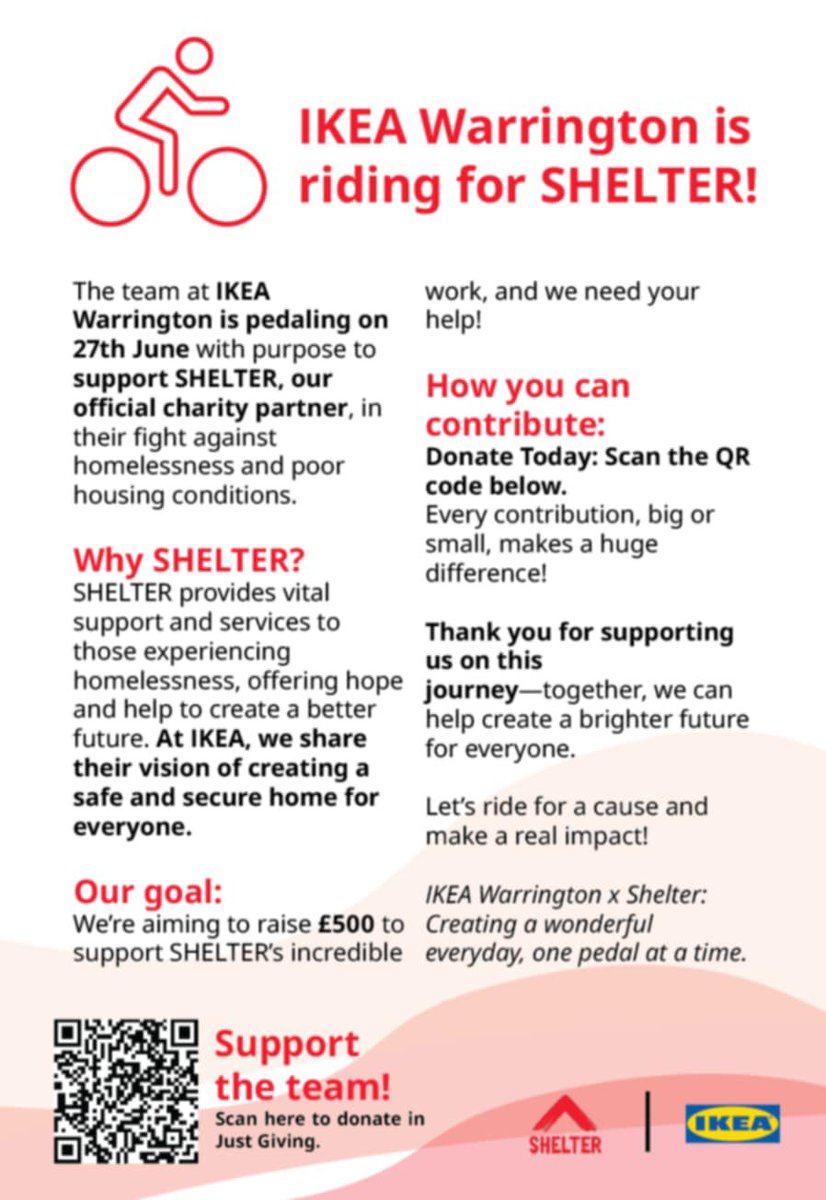 ShelterMSY's tweet image. Pedalling with Purpose!

Huge thanks to the team at IKEA Warrington for taking on yet another cycle challenge in aid of Shelter. 

Take a look at their fundraising page here justgiving.com/page/ikea-warr…