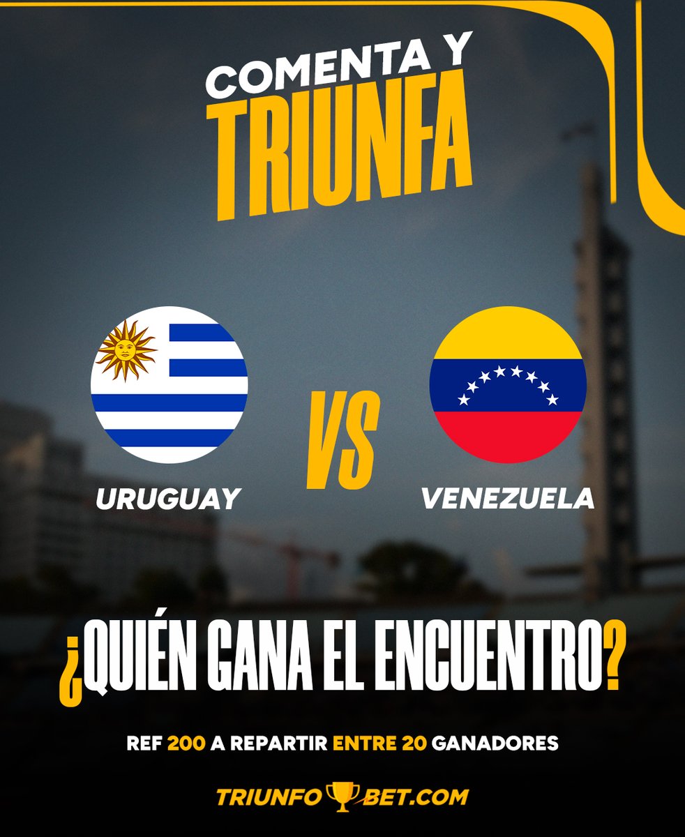 🇻🇪⚽ ¡Comenta y participa 200 REF a repartir! ⚽🇦🇷

La Vinotinto dejará todo en la cancha para sumar en Montevideo, ¡pero tú tienes la última palabra! Demuestra que eres un verdadero triunfador con tu pronóstico.

👉🏻 ¿Cómo participar?
1️⃣ Comenta quién ganará: ¿Venezuela 🇻🇪,