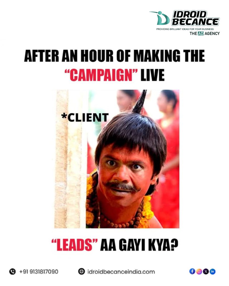 idroid_becance's tweet photo. Digital marketing is a process, not a magic trick!
Let us build your brand the smart way 

#iDroidBecance #DigitalMarketingHumor #MarketingReality #LeadGeneration #CreativeAgencyIndia #AdAgencyLife #SocialMediaMarketing #ClientExpectations #CampaignLive #MemesForMarketers https://t.co/wZmh5xeWmV