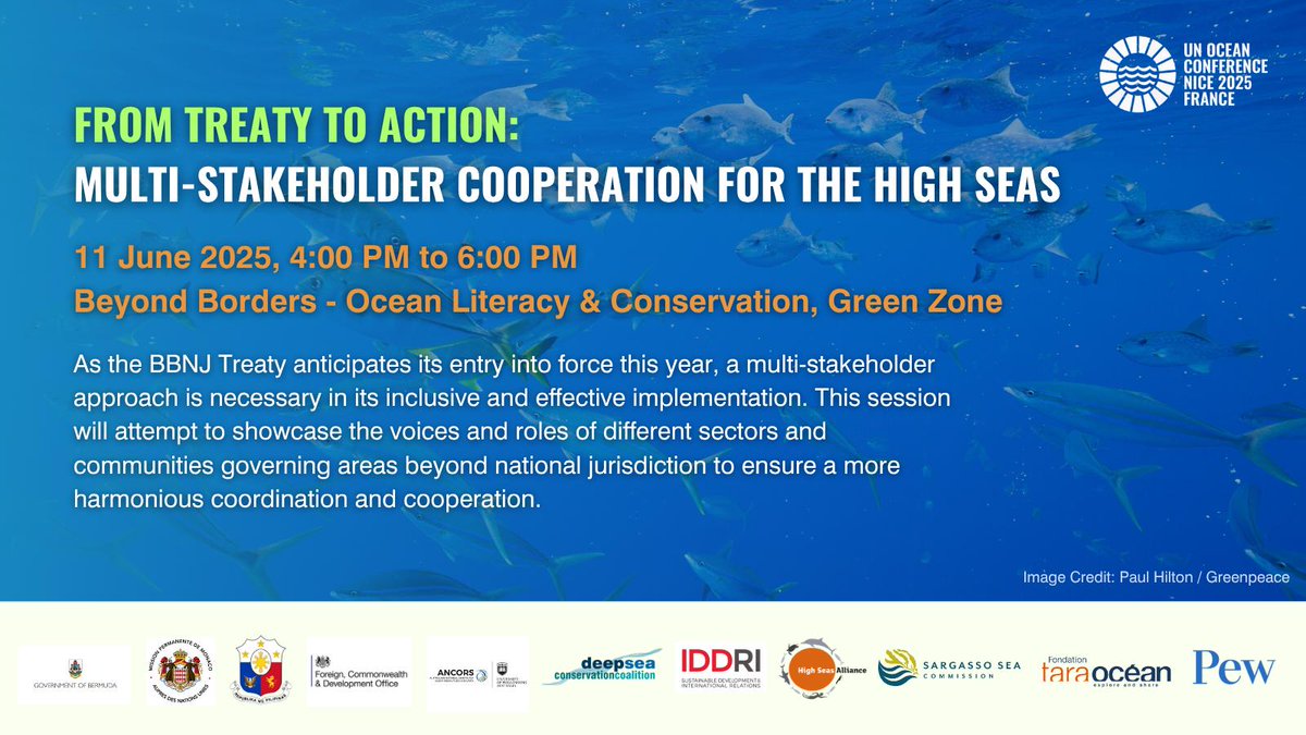 BlueRemediomics (@blueremediomics) on Twitter photo For #UNOC3, BlueRemediomics' partner <a href="/TaraOcean_/">Fondation Tara Océan</a> is co-organising a #BBNJ side event on Multi-Stakeholder Cooperation for the High Sea 🌊
📆 June 11 - 4 p.m. to 6 p.m.
Feel free to attend if you're around! For #UNOC3, BlueRemediomics' partner <a href="/TaraOcean_/">Fondation Tara Océan</a> is co-organising a #BBNJ side event on Multi-Stakeholder Cooperation for the High Sea 🌊
📆 June 11 - 4 p.m. to 6 p.m.
Feel free to attend if you're around!