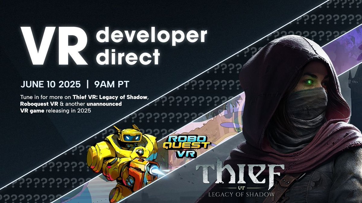 Maze Theory (@maze_theory) on Twitter photo Don't miss the VR Developer Direct, TODAY at 9 AM PT (5 PM UK)! Dive behind the scenes of Thief VR: Legacy of Shadow and get an exclusive look at new content. Catch the show on the <a href="/vrgamesshowcase/">VR Games Showcase | 🚨 Developer Direct 10 June 🚨</a> YouTube Channel buff.ly/HLDPeK7 Don't miss the VR Developer Direct, TODAY at 9 AM PT (5 PM UK)! Dive behind the scenes of Thief VR: Legacy of Shadow and get an exclusive look at new content. Catch the show on the <a href="/vrgamesshowcase/">VR Games Showcase | 🚨 Developer Direct 10 June 🚨</a> YouTube Channel buff.ly/HLDPeK7