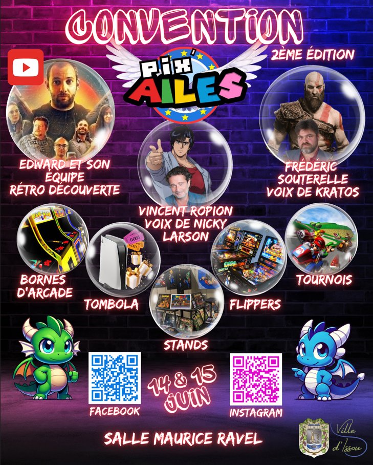 EzEdward1's tweet image. Ce dimanche 15 juin, nous serons aux Pix'Ailes à Issou avec une bonne partie de l'équipe !
C'est dans les Yvelines, proche de Paris, n'hésitez pas à passer nous faire un petit coucou ;)
