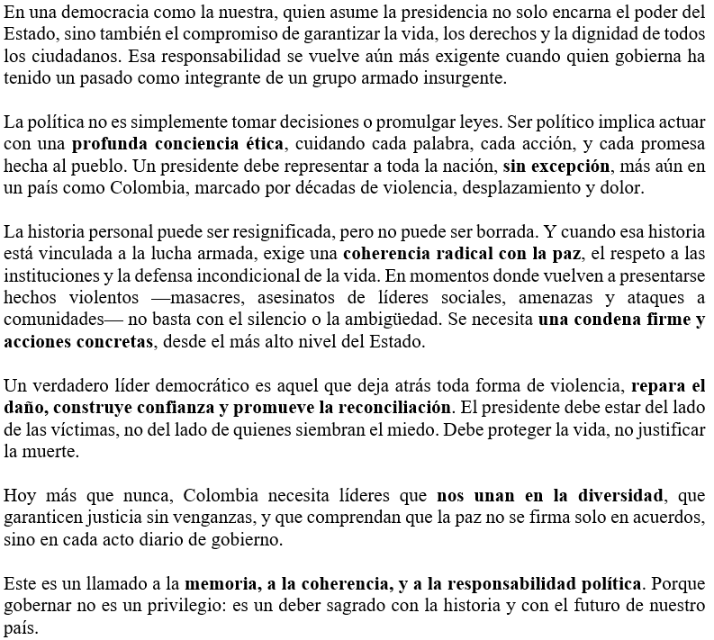 JOSENORBEYSANC2's tweet photo. Reflexión Ciudadana sobre la Responsabilidad Política y la Memoria del Conflicto en Colombia https://t.co/Luz9zEWTBP