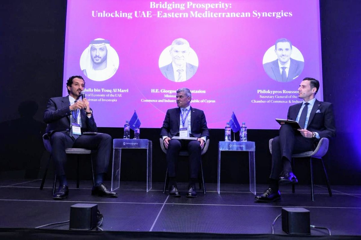George Papanastasiou (@gepapanastasiou) on Twitter photo A pleasure to join #UAE’s Minister of #Economy, Abdulla bin Touq Al Marri, at <a href="/investopia_ae/">Investopia</a>'s inaugural #Mediterranean edition in #Cyprus, for a targeted discussion exploring new avenues for collaboration & growth across the #Gulf & #EastMed regions.
ℹgov.cy/en/speeches/op… A pleasure to join #UAE’s Minister of #Economy, Abdulla bin Touq Al Marri, at <a href="/investopia_ae/">Investopia</a>'s inaugural #Mediterranean edition in #Cyprus, for a targeted discussion exploring new avenues for collaboration & growth across the #Gulf & #EastMed regions.
ℹgov.cy/en/speeches/op…