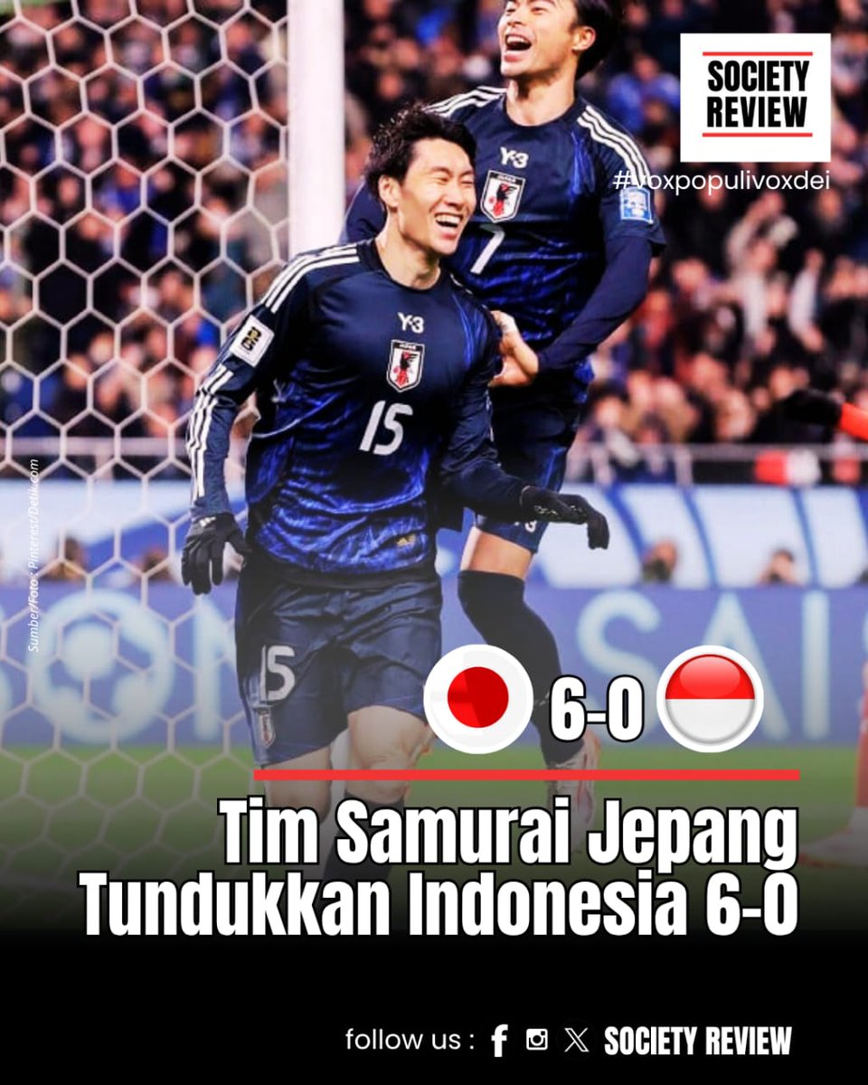 Tundukkan Indonesia 6-0 Jepang peringkat pertama Grup C. Indonesia ke peringkat 4. #Jepang #Indonesia #PialaDunia2026 #SepakBola