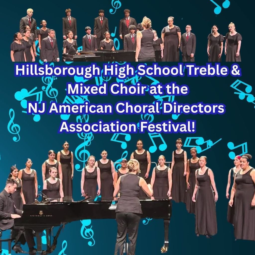 The HHS Treble &amp; Mixed Chorale students. They participated in the NJ American, Choral Directors Association Festival. Both ensembles earned Superior ratings for their performances. The Mixed Chorale almost earned a perfect score. Amazing job! Go Raiders!