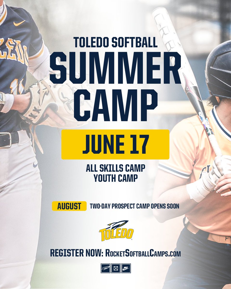 Our All Skills and Youth Camp are coming up on Tuesday, June 17!

Join us at Scott Park to learn from the Rockets 🚀
RocketSoftballCamps.com

#TeamToledo