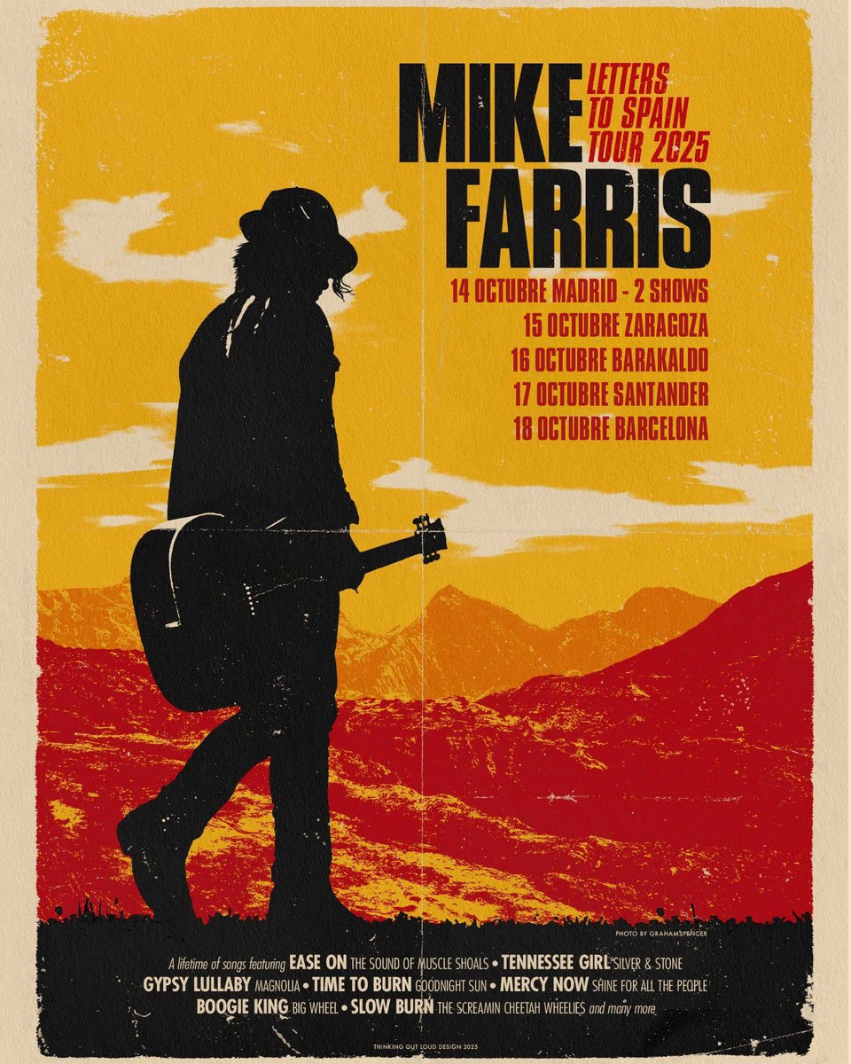 Excited to announce the “Letters To Spain” tour- a retrospective acoustic evening spanning the Grammy &amp; Americana Award winner’s legendary career, including his latest gem, The Sound Of Muscle Shoals. This tour also celebrates his 20 year connection with the country and people of