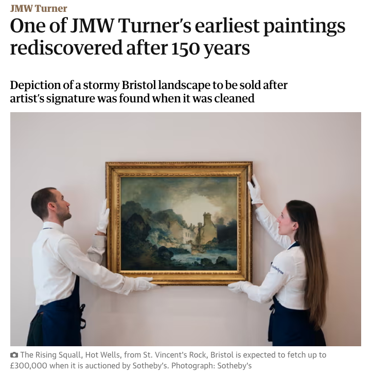 SaveAsWriters's tweet image. More inspiration to enter our international #writingcompetition celebrating #JMWTurner the discovery of another stormy painting &apos;Rising Squall&apos;: bit.ly/45iwmP0
Entry details:  bit.ly/3TiUEko
#TurbulentTimes #Turner250 #guardiannews #weather #fiction #poetry #art