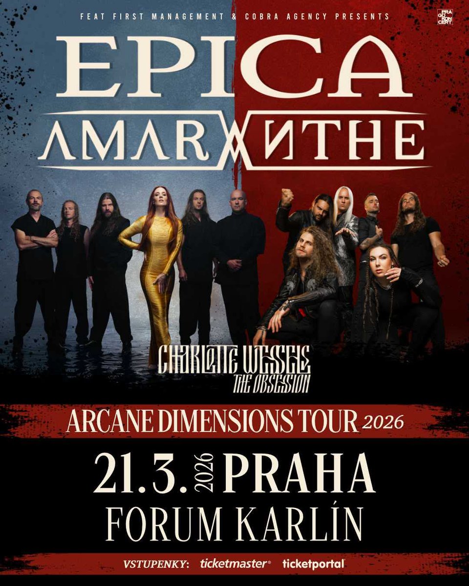 🇨🇿 Czechia - we are coming back! 
Join us for the Arcane Dimensions Tour in Prague at Forum Karlín on March 21st, 2026.

🎟️ Tickets go live Friday, June 13 at 10:00 CET.

We’ll see you soon!