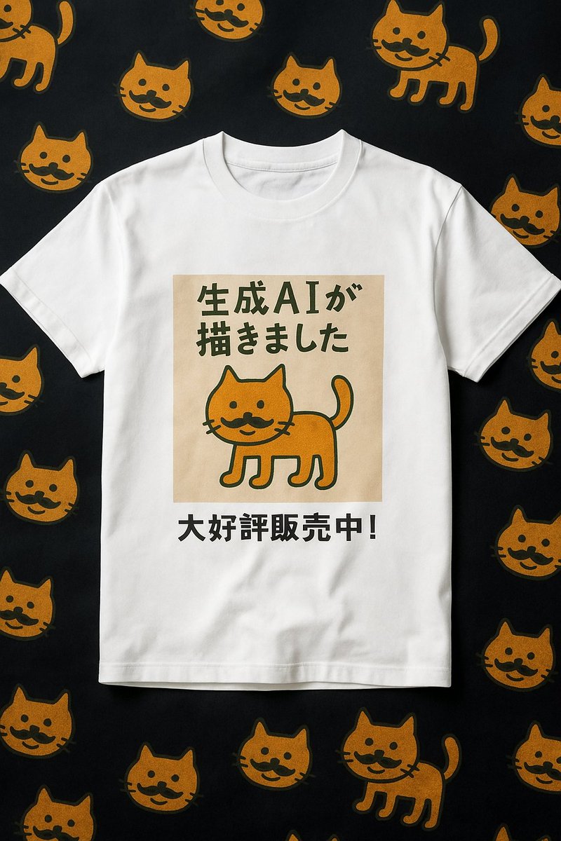 👕話題の“ひげ猫”、ついにセール突入！？

見た目カワイイ、内面ダンディ。
【生成AIが描いた】ってところもクセになる🐾
大好評の「髭のひげ猫」Tシャツ、

今ならセールでGETのチャンス🔥
🛒 suzuri.jp/Genic_Canvas

#SUZURIのTシャツセール
#SUZURIで見つけた推しTシャツ
#ダサカワ
#髭のひげ猫