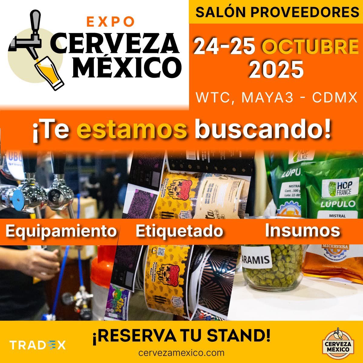 🍺¿Tu negocio ofrece servicios de equipamiento, etiquetado o insumos? 

Expo Cerveza México es la oportunidad perfecta para conectar con los tomadores de decisiones más importantes de la industria cervecera. 🍺 

📍👇Reserva tu stand 
cervezamexico.com/cdmx/quiero-se…